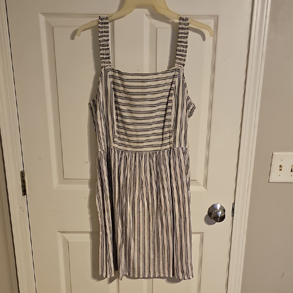 Maurices Navy and Cream Striped Dress
